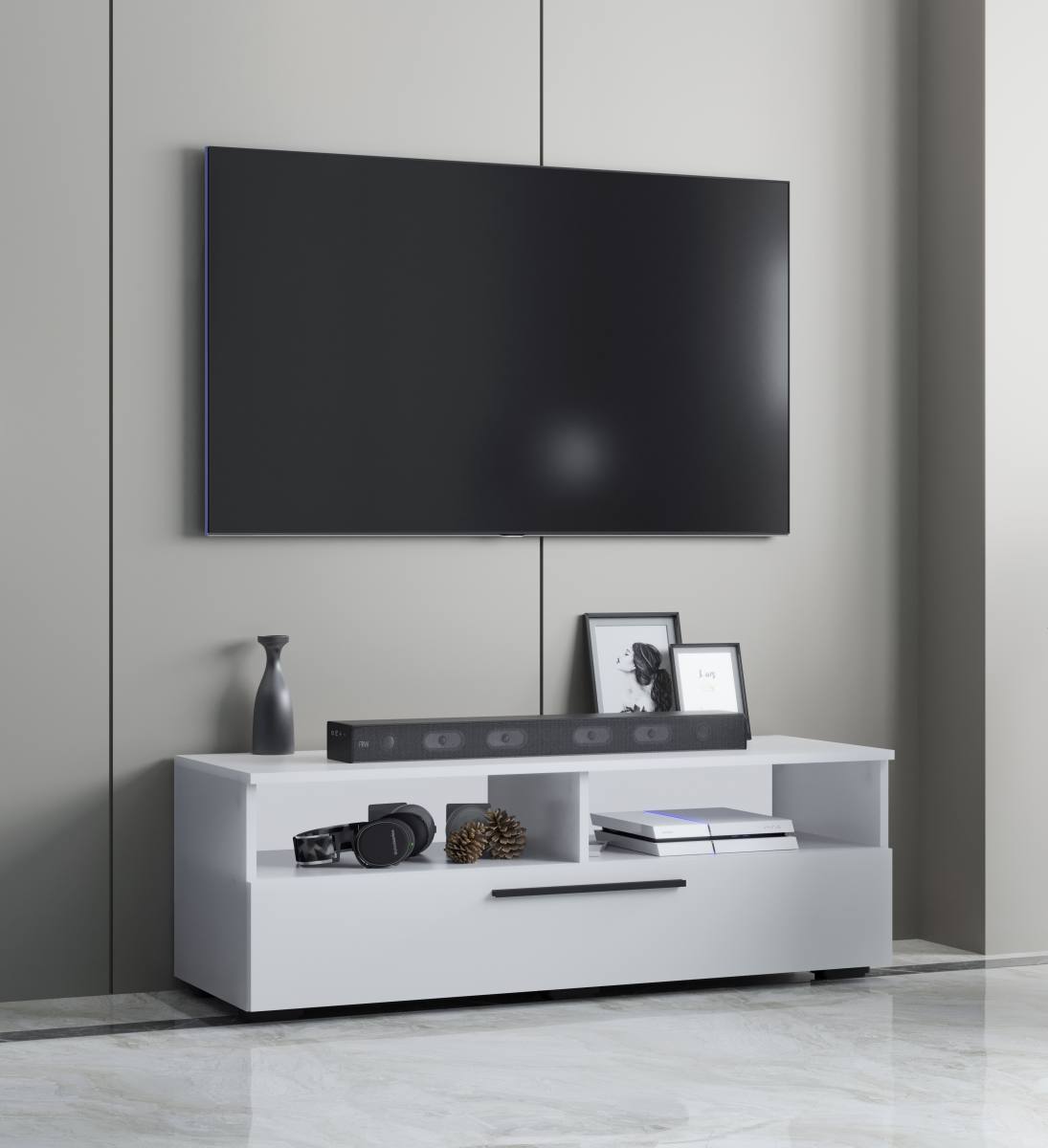 VCM NORDIC Arila XL TV-bord, m. 1 låge og 4 rum, produktbillede 4 af 5, TV-borde hos HomeNordic