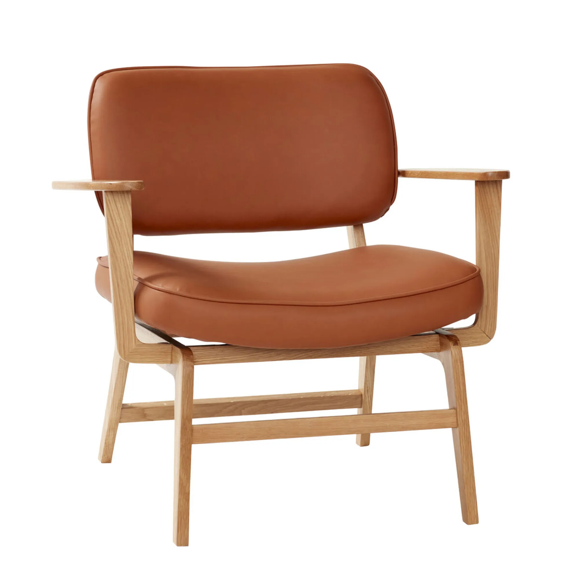 Haze - Loungestol i natur/brun microfiber/egetræ, Lænestole hos HomeNordic