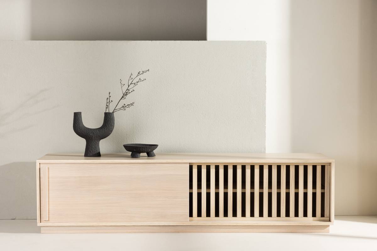 VENTURE DESIGN Lugo TV-bænk, m. 2 skydelåger og hylde, produktbillede 17 af 17 hos HomeNordic
