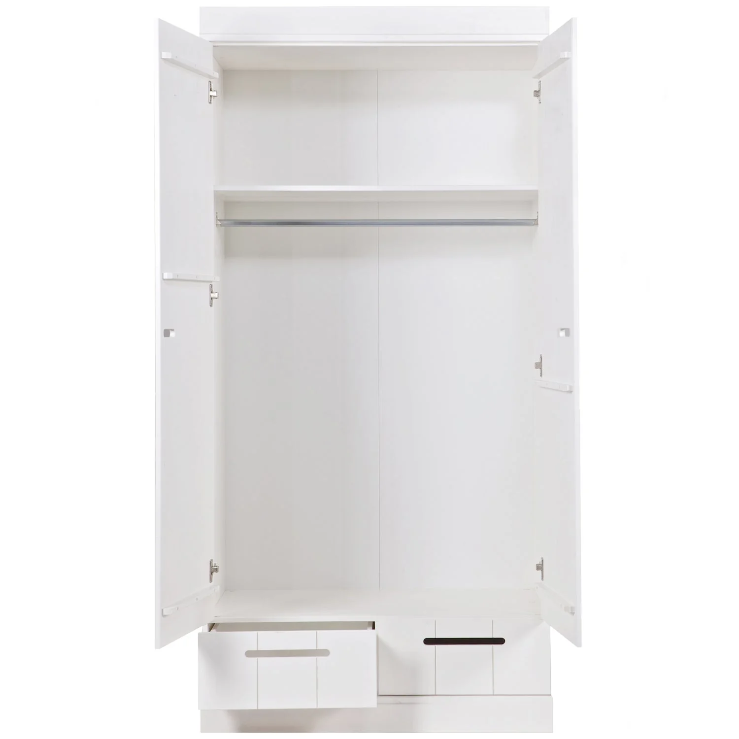 WOOOD - Connect 2-Dørs Skab Skuffer Skydedøre Hvid FSC 195x94x53 cm, produktbillede 4 af 5, Garderobeskabe hos HomeNordic