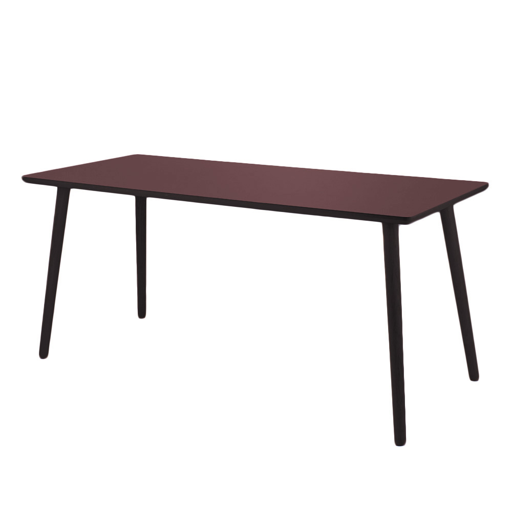 Skrivebord linoleum, Burgundy, sort kant, Skriveborde hos HomeNordic