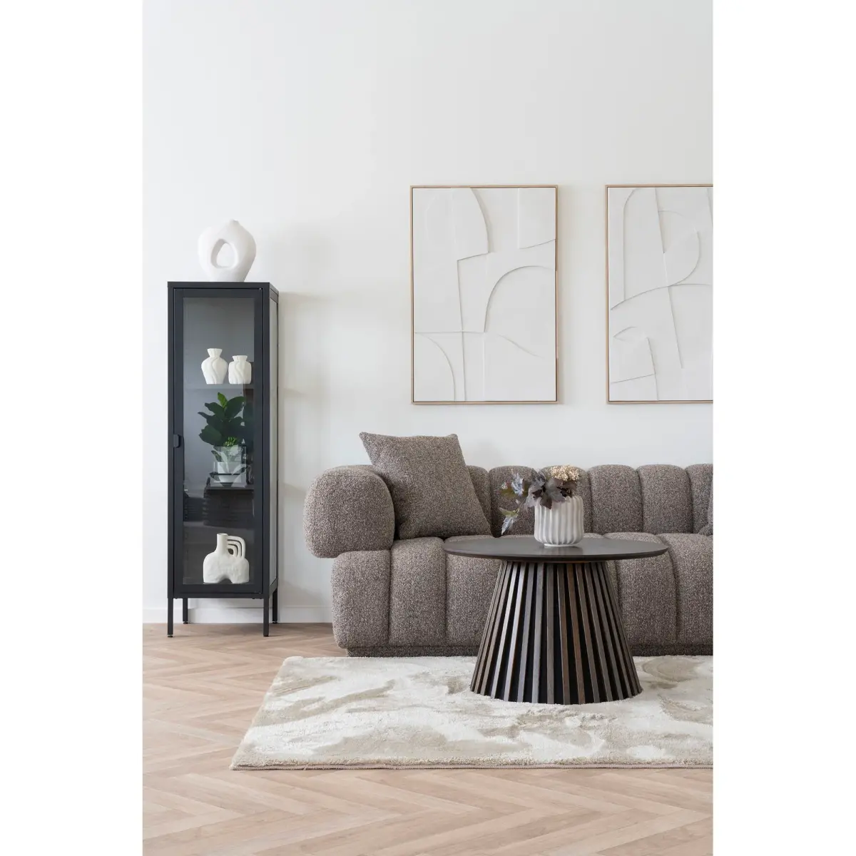 Brisbane Smalt Vitrineskab - Smalt Vitrineskab, 1 Glaslåge, Stål, Sort 40X35X140 Cm – billede 5