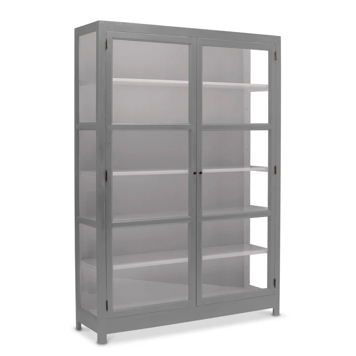 LIVINGOODIES VITRINSKAB CARLINGTON EDGE /GRÅBRUN, produktbillede 2 af 8, Vitrineskabe hos HomeNordic