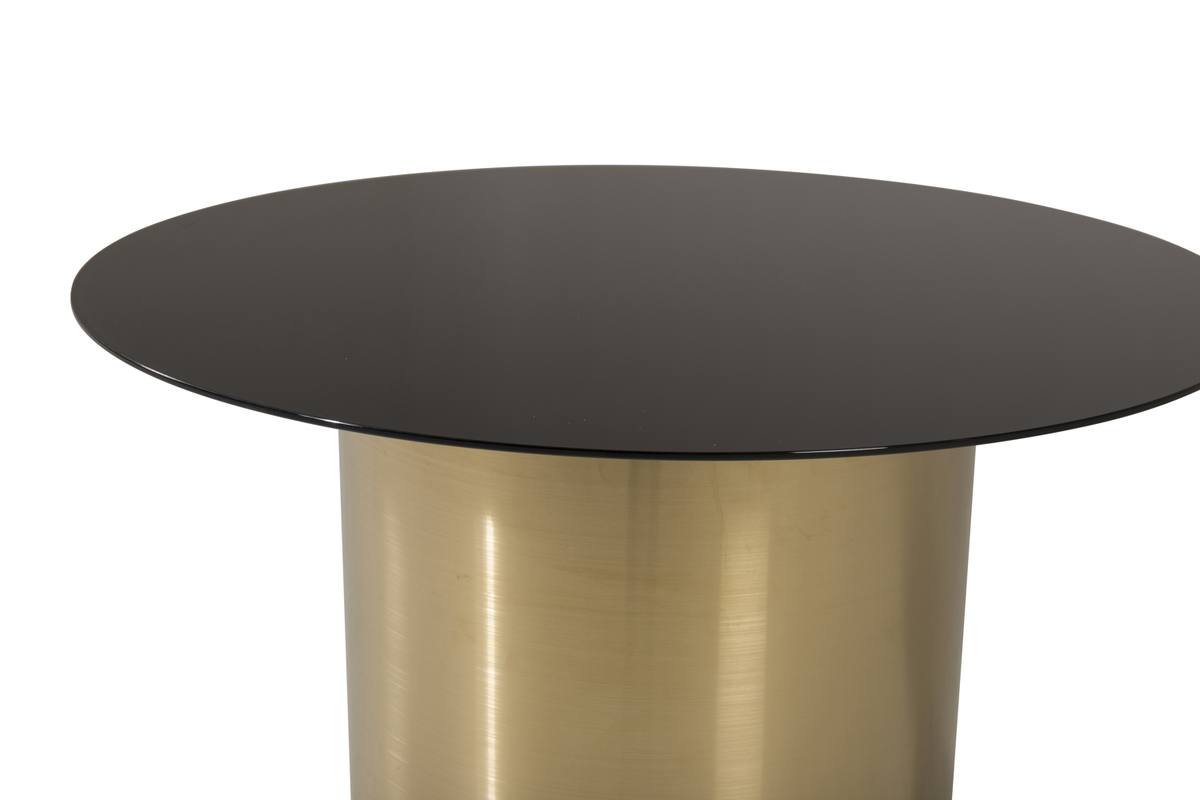 Kreta - Sofabord i guldfarvet cylinderformet metal og glas, produktbillede 7 af 7, Moderne designs hos HomeNordic