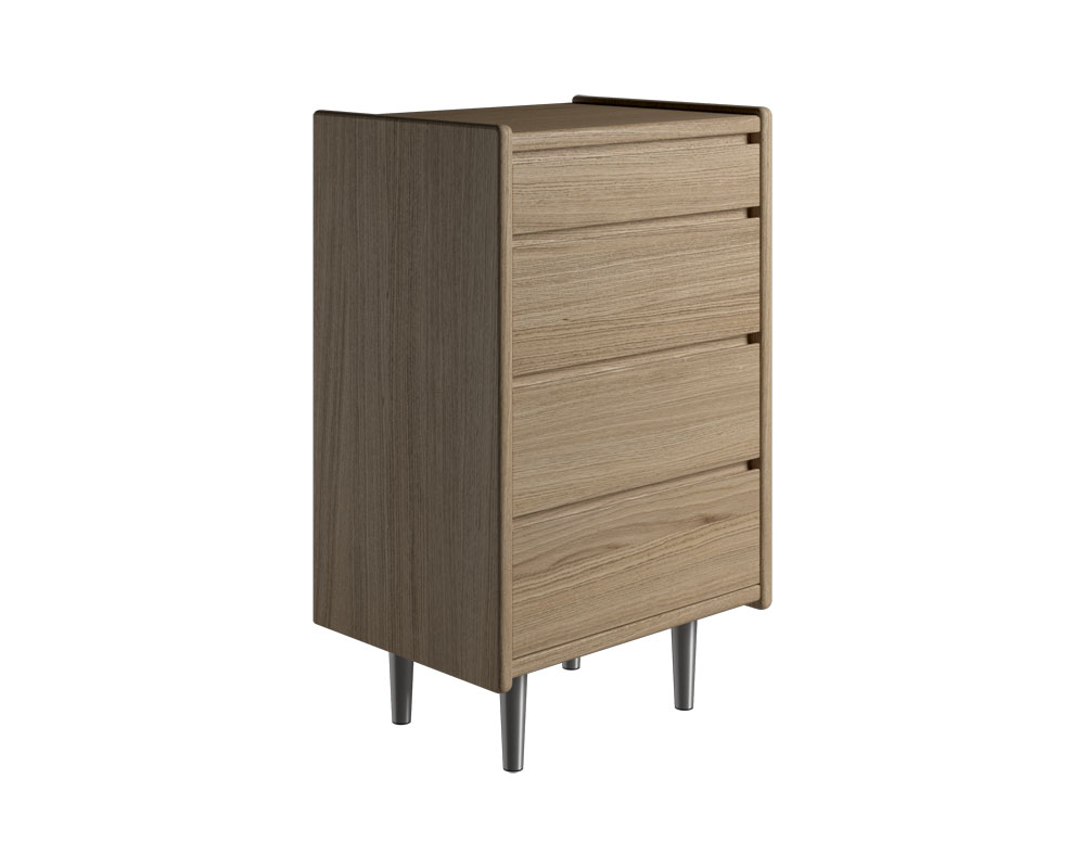 Krone kommode 50 cm bred med 4 skuffer i egefiner, Kommoder hos HomeNordic
