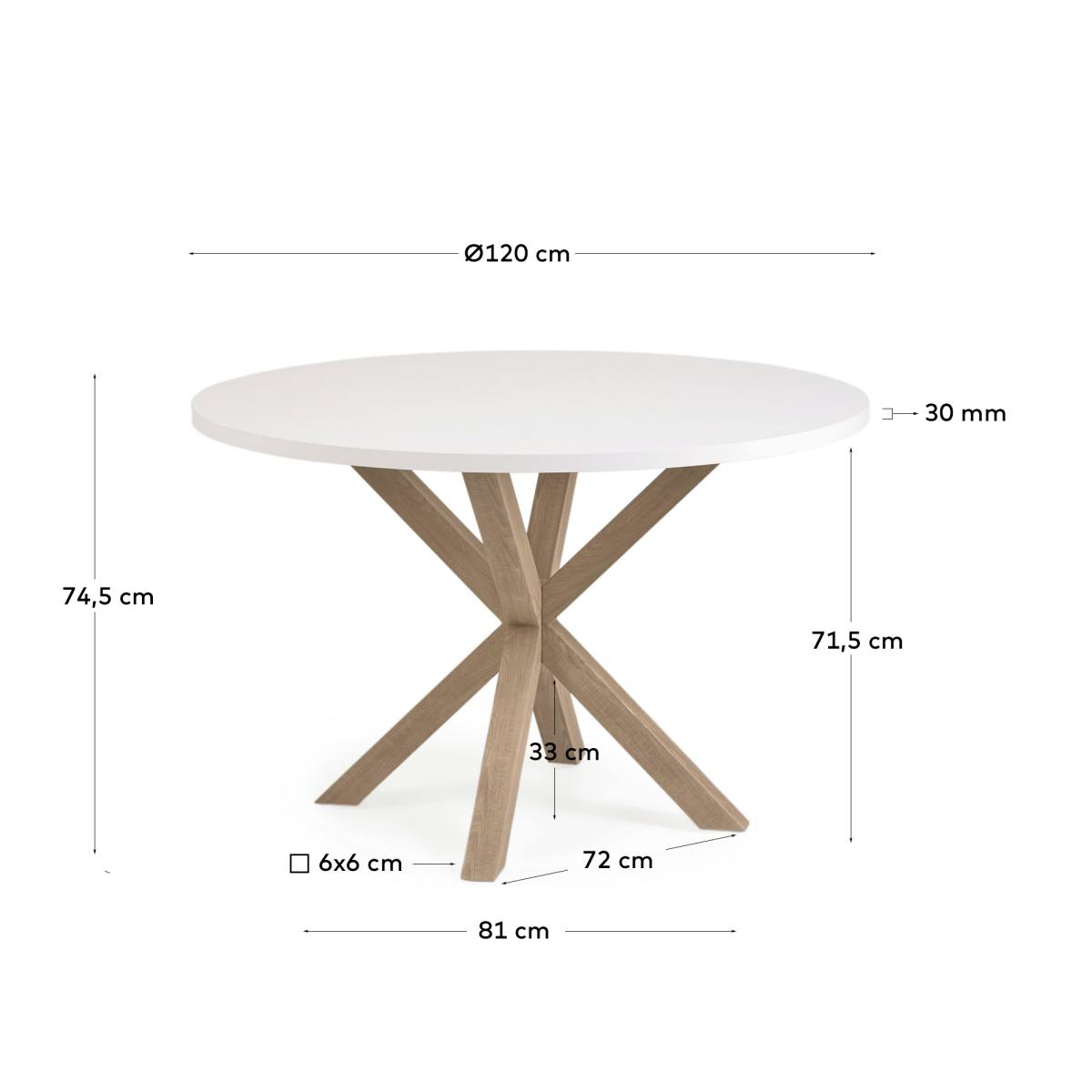 KAVE HOME Fuld Argo spisebord, rund, produktbillede 2 af 6, Spiseborde hos HomeNordic