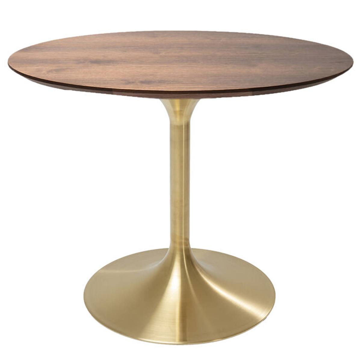 KARE DESIGN Invitation Set Walnut Brass spisebord, rund, Spiseborde hos HomeNordic