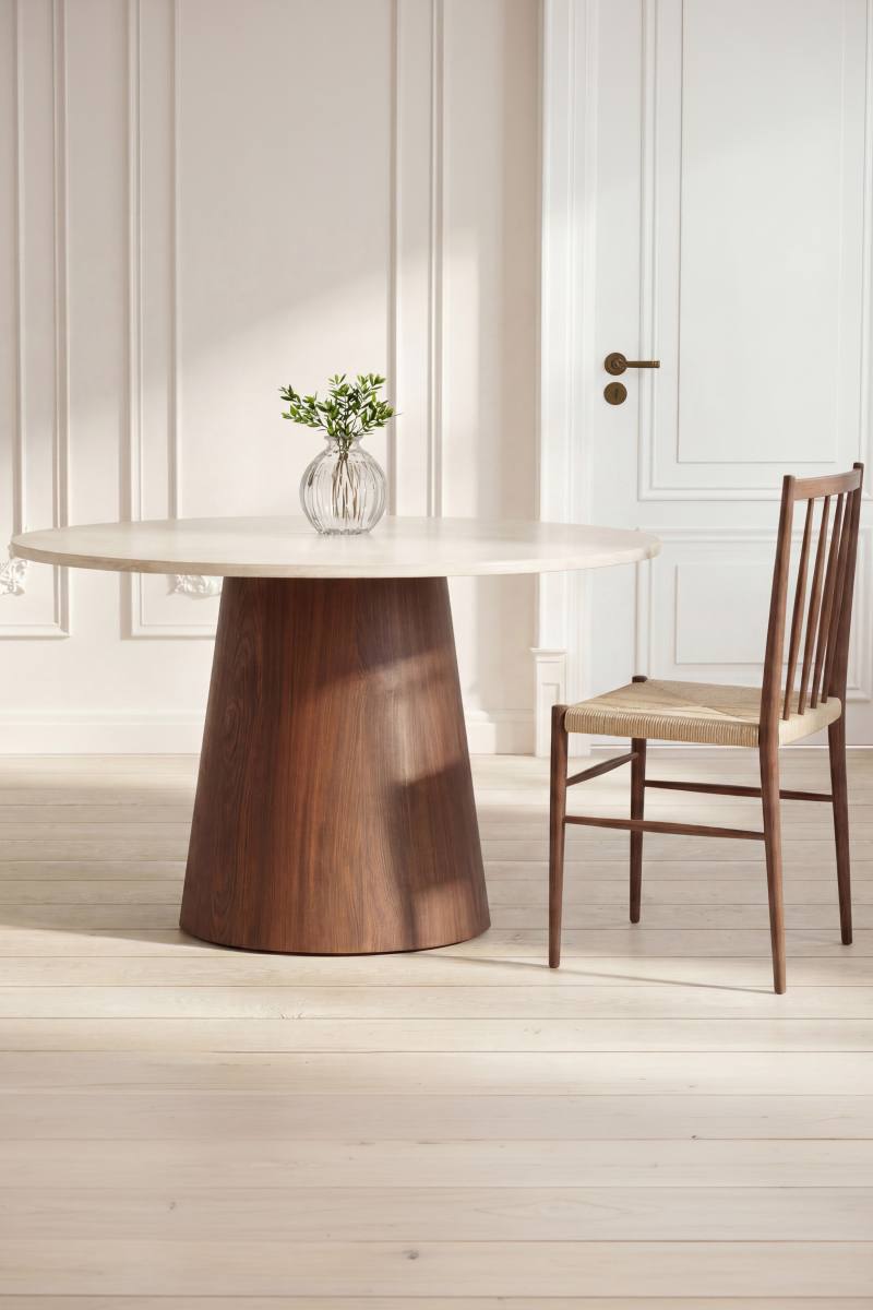 VENTURE HOME Lanzo spisebord, rund, produktbillede 2 af 5, Spiseborde hos HomeNordic