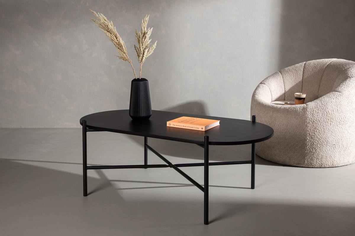 Pebber - Sofabord i sort metal og malet MDF plade, produktbillede 3 af 9, Moderne designs hos HomeNordic
