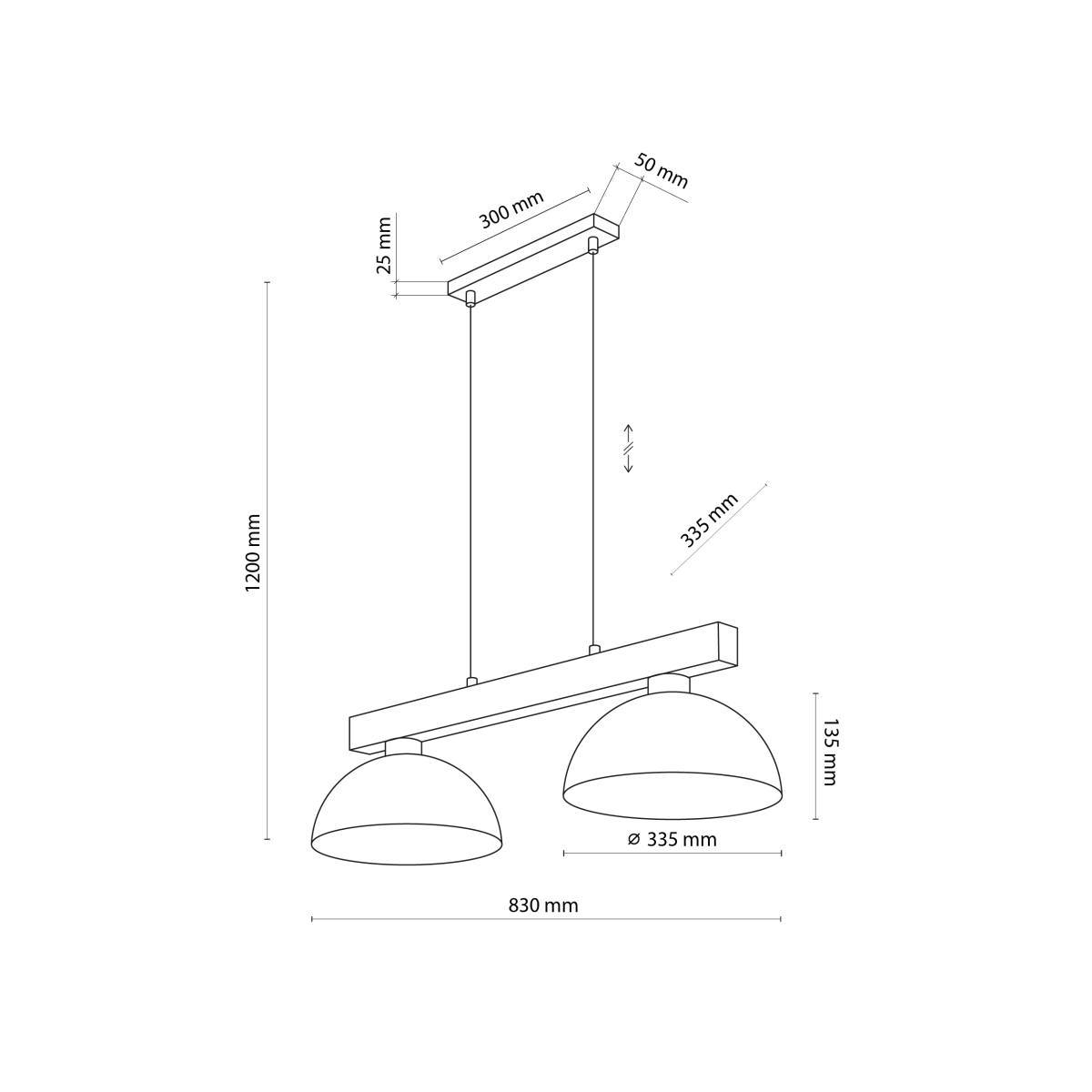 TK Oslo loftlampe, m. 2 skærme, produktbillede 2 af 10, Loftlamper hos HomeNordic