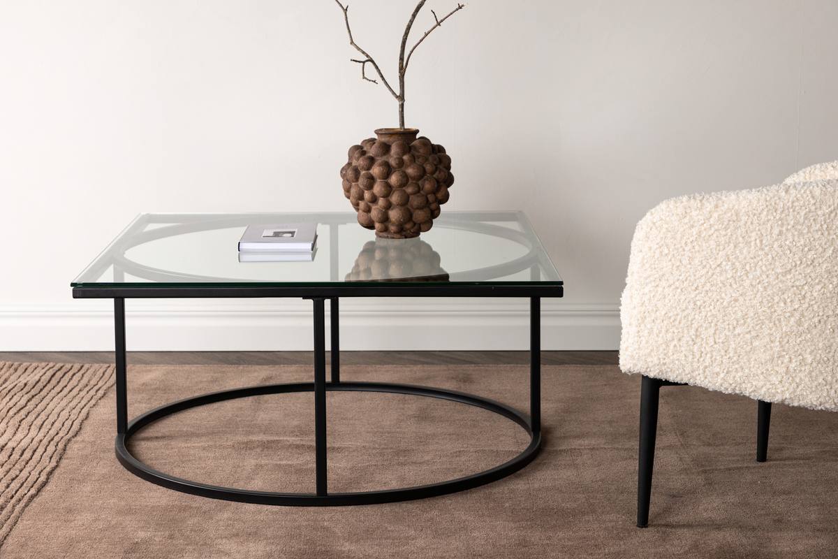 Plexus - Sofabord i glas og metal, 90 x 90 cm, produktbillede 4 af 7, Moderne designs hos HomeNordic