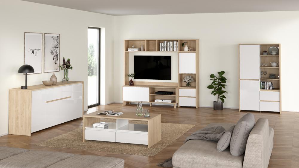 TVILUM Next TV-reol 1 skydelåge + 1 låge + 2 skuffer, produktbillede 13 af 14, Reoler hos HomeNordic