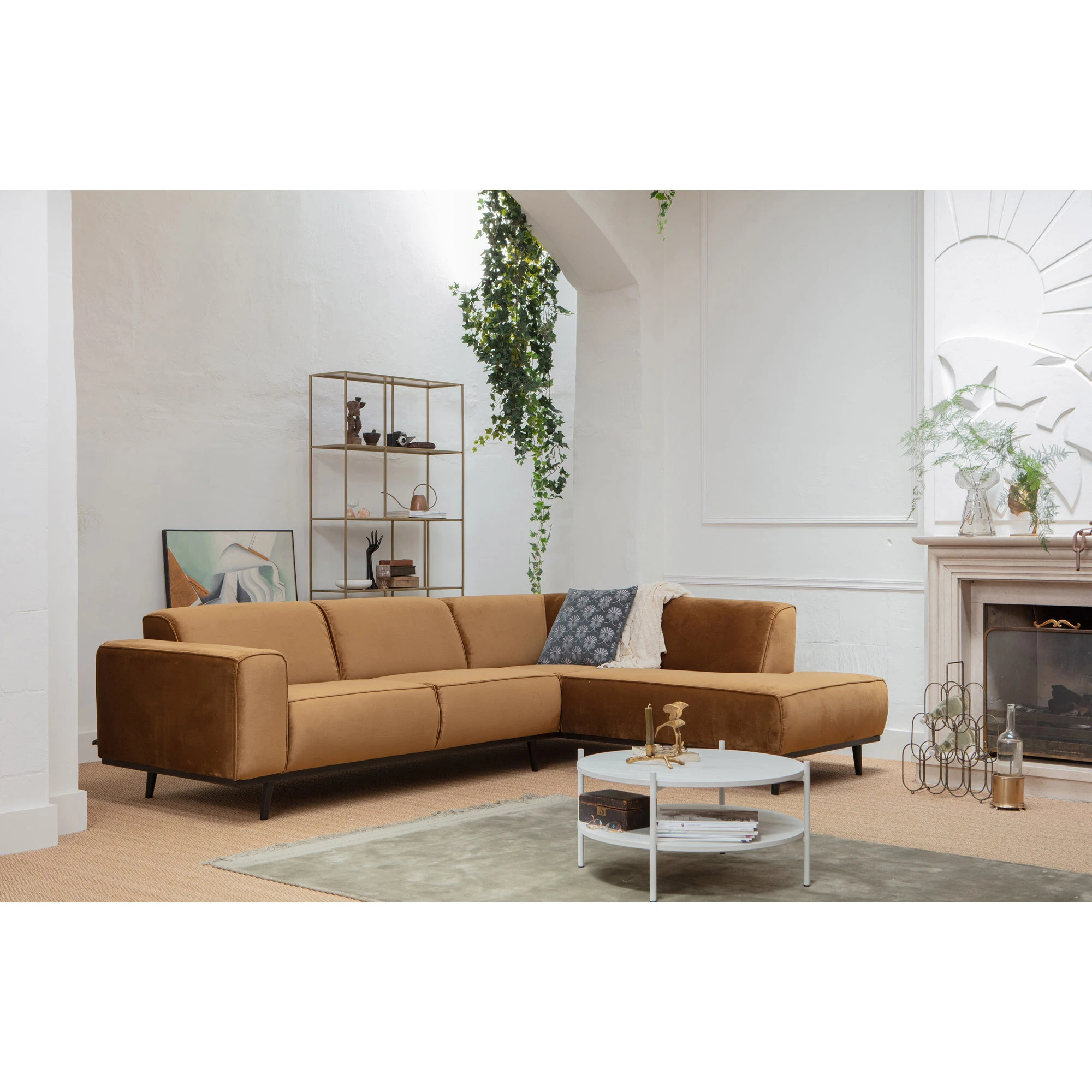 Statement Hjørnesofa Højrevendt Velour, produktbillede 2 af 5, Sofaer hos HomeNordic