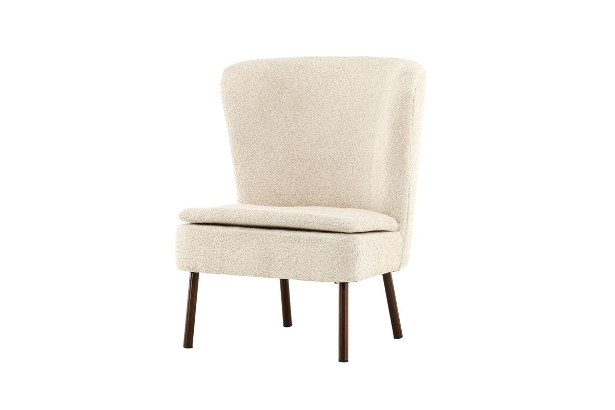 Ben- Lænestol med høj ryg i beige boucle stof, produktbillede 2 af 10, Lænestole hos HomeNordic