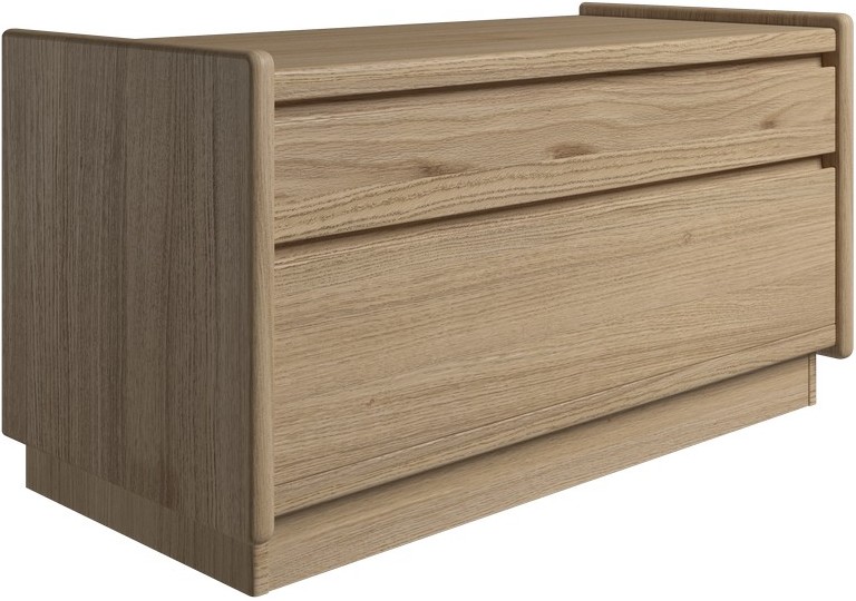 Krone sengebord i olieret egefiner 80 cm bred med 2 skuffer, Sengeborde hos HomeNordic