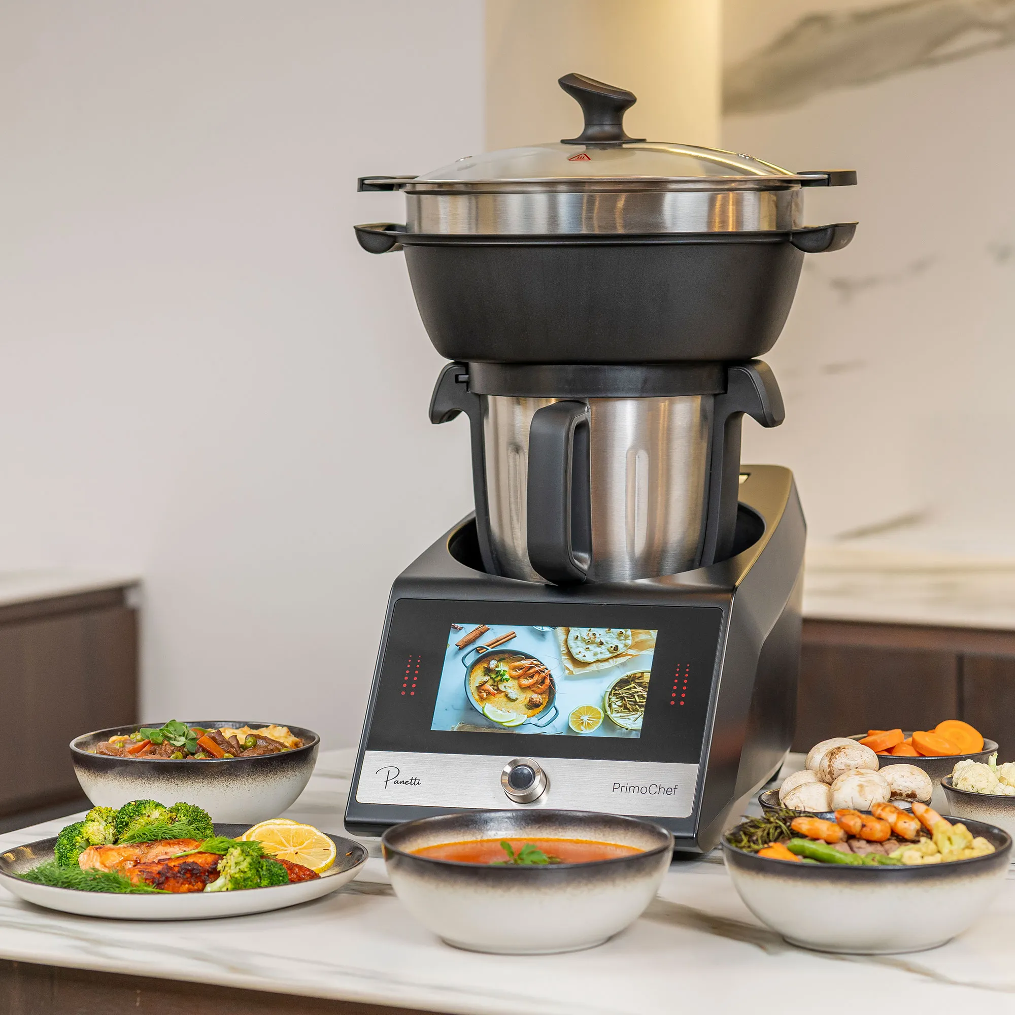 PrimoChef køkkenmaskine med airfryer, sort, produktbillede 4 af 7, Røremaskiner hos HomeNordic