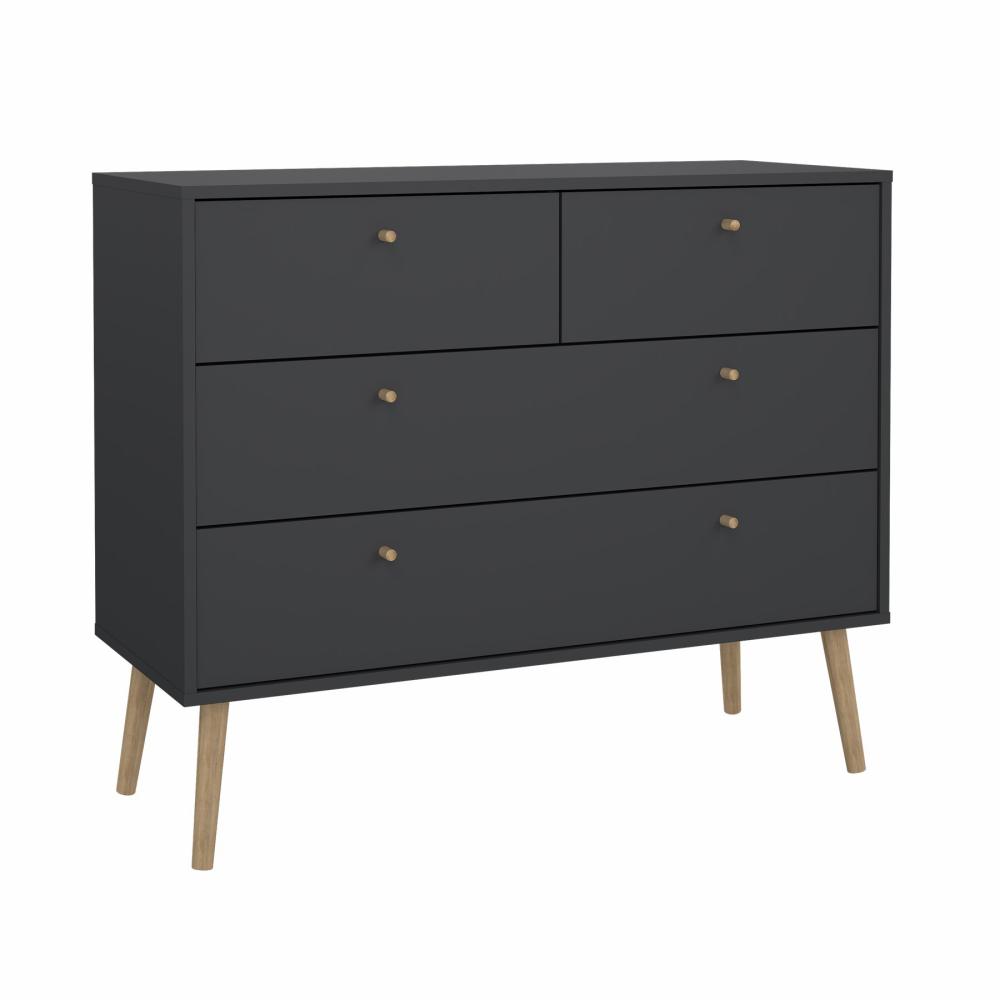 Esbjerg kommode 100 cm bred i mat sort, Kommoder hos HomeNordic