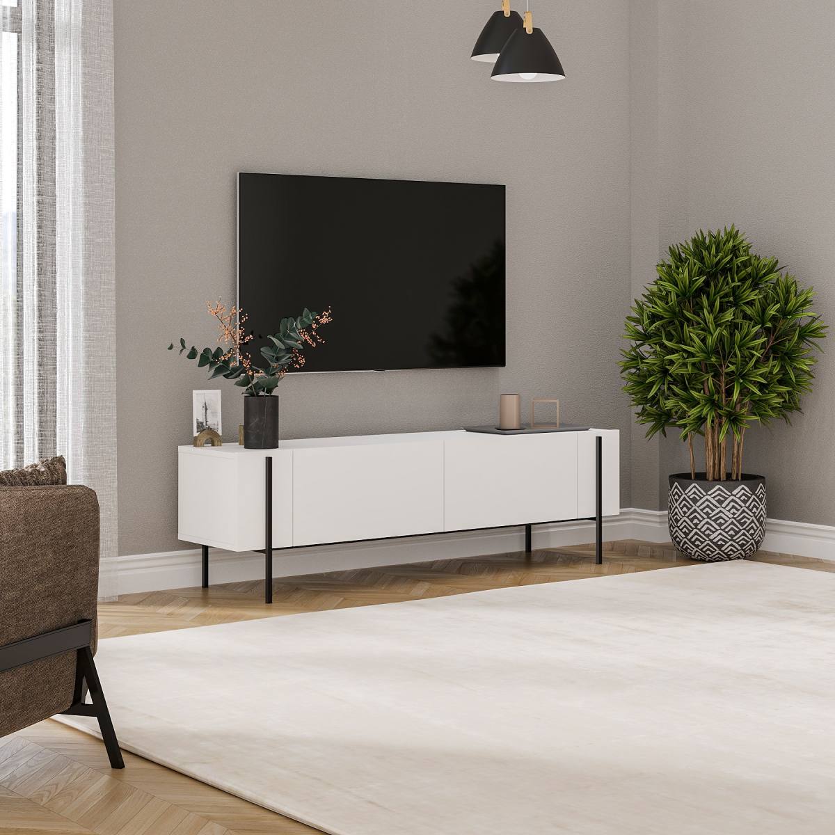 NORDVÄRK Herman TV-bord, m. 2 låger, produktbillede 8 af 8, TV-borde hos HomeNordic