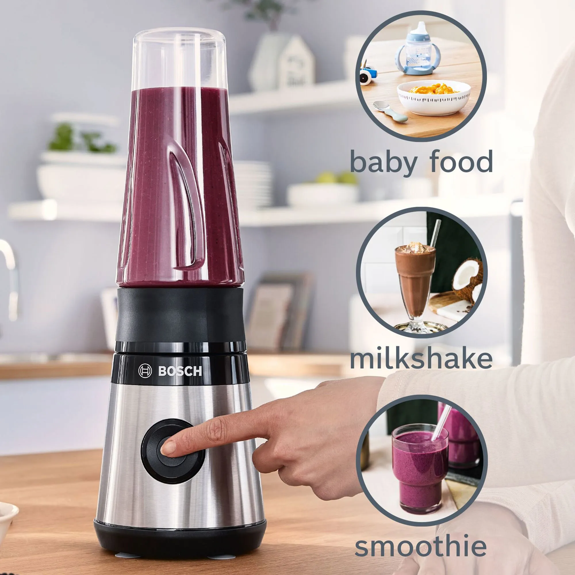 MMB2111M miniblender, 450 W, rustfrit stål, produktbillede 7 af 12, Blendere hos HomeNordic