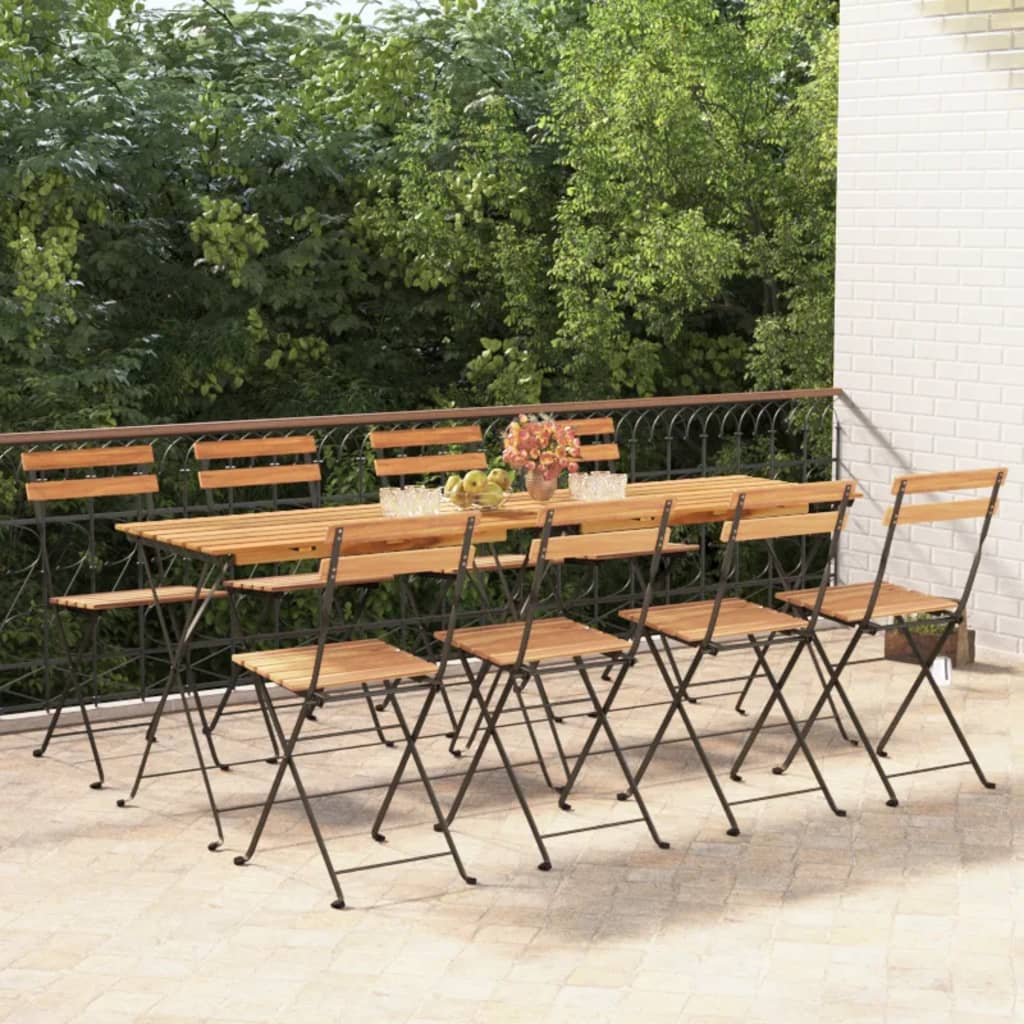 Foldbare Bistrostole Massivt Teaktræ Og Stål, produktbillede 17 af 22, Havestole i teaktræ hos HomeNordic