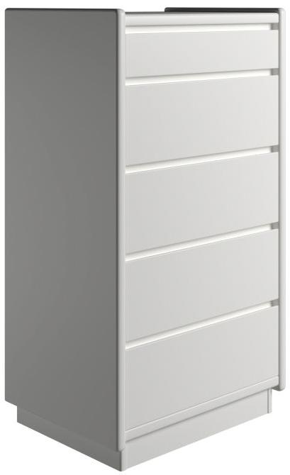 Krone kommode 50 cm bred med 5 skuffer hvidlakeret, Kommoder hos HomeNordic