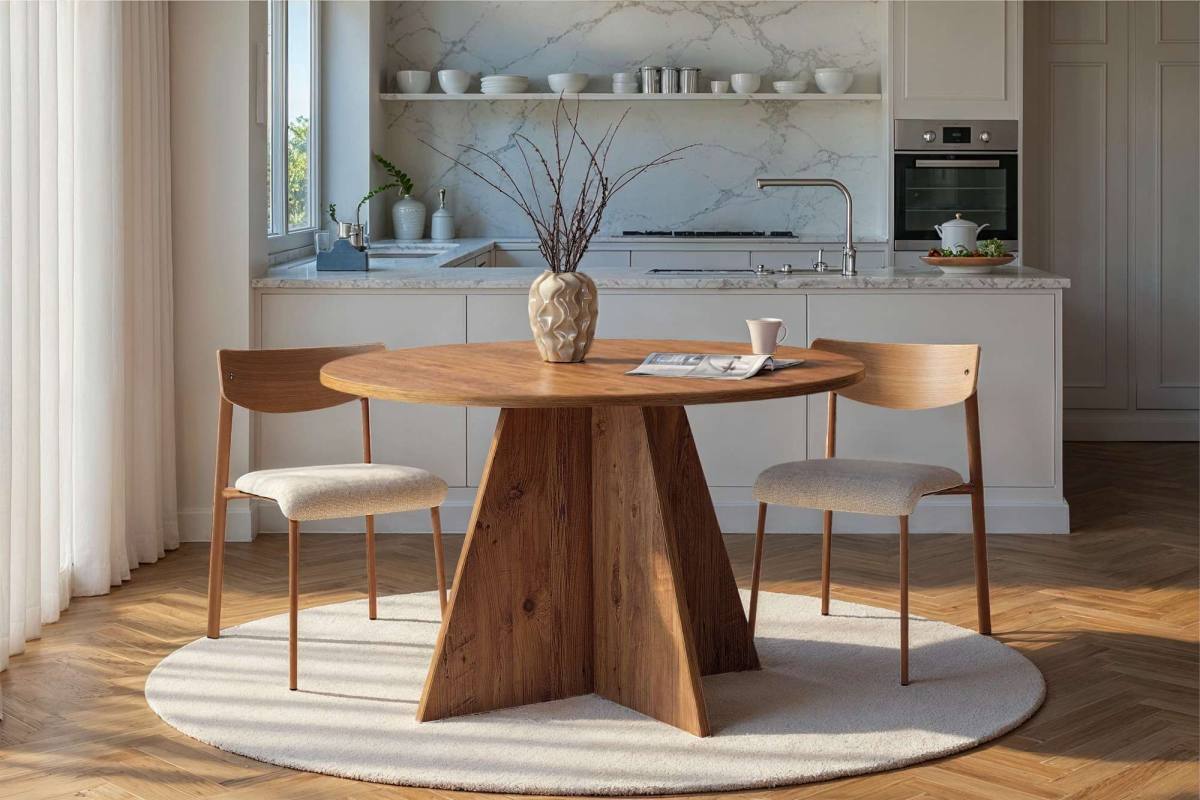NORDVÄRK Virella spisebord, rund, produktbillede 7 af 7, Spiseborde hos HomeNordic