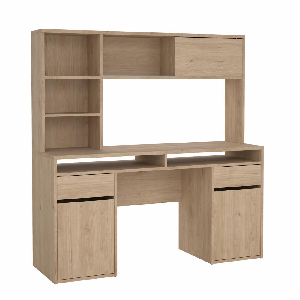 Prestige skrivebord med reol 150 cm i egelook, Skriveborde hos HomeNordic