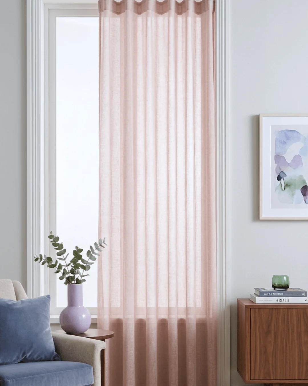 PETRA – Tyndt wavegardin, Rosa, produktbillede 4 af 7, Gardiner hos HomeNordic