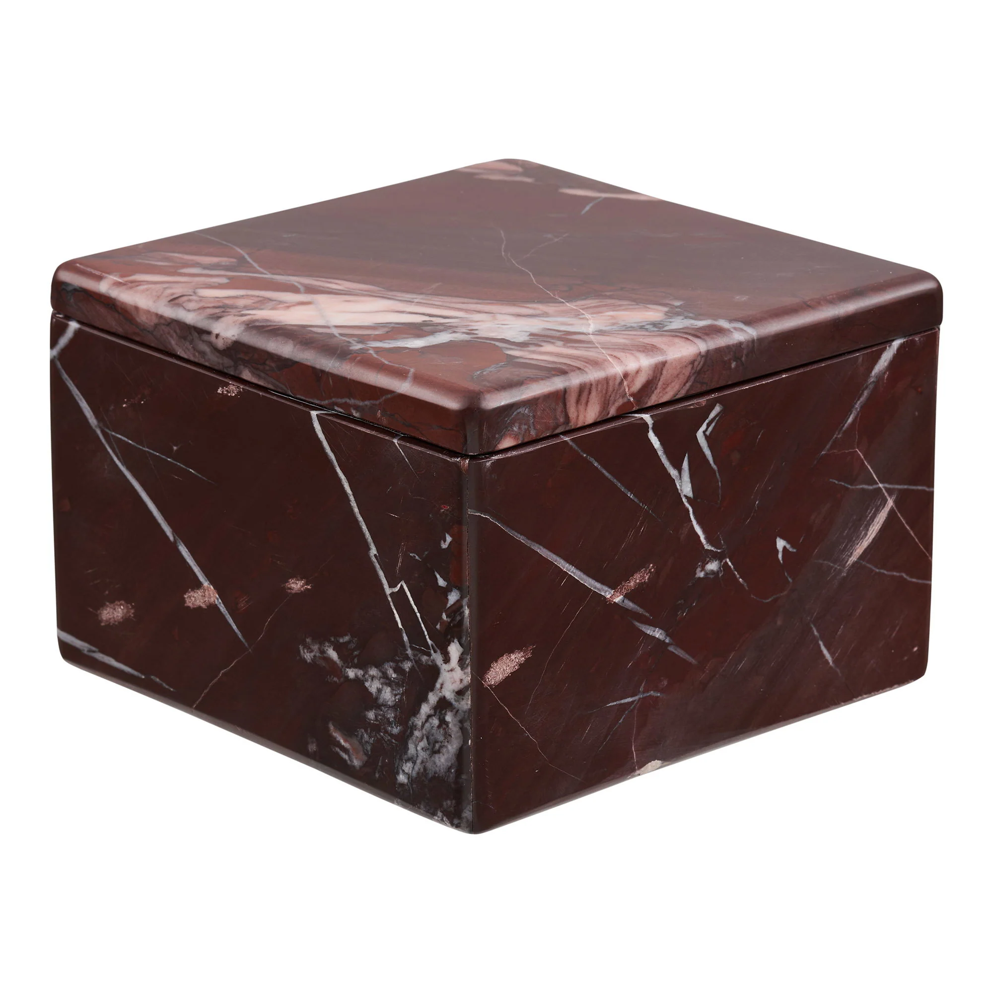 Krukke - Krukke, Marmor, Kastanje Rød, 12X12X8 Cm, Dekoration hos HomeNordic
