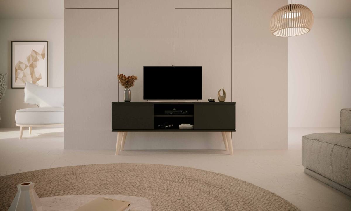 KOCOT RTV Toronto TV-bord, m. 2 låger og 1 hylde, produktbillede 4 af 6, TV-borde hos HomeNordic