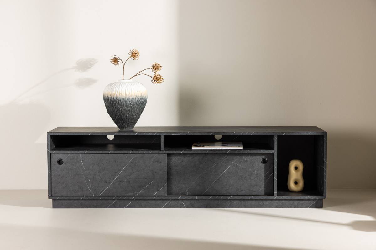 VENTURE DESIGN Girona TV-bænk, m. 2 skydelåger, produktbillede 16 af 16 hos HomeNordic