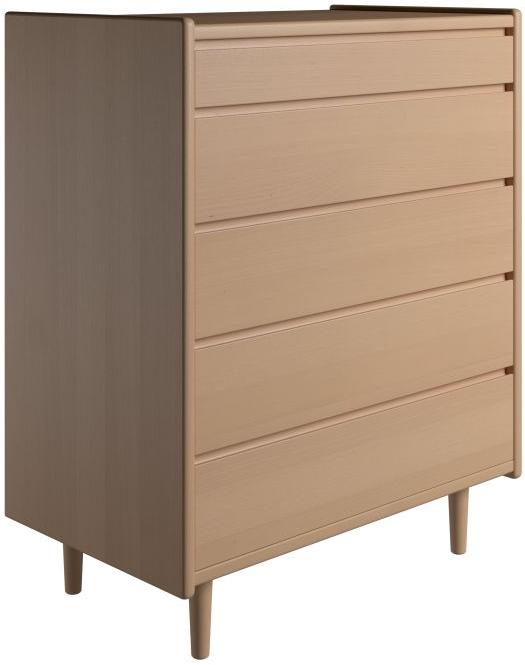Krone 80 cm bred kommode med 5 skuffer i bøgefiner, Kommoder hos HomeNordic
