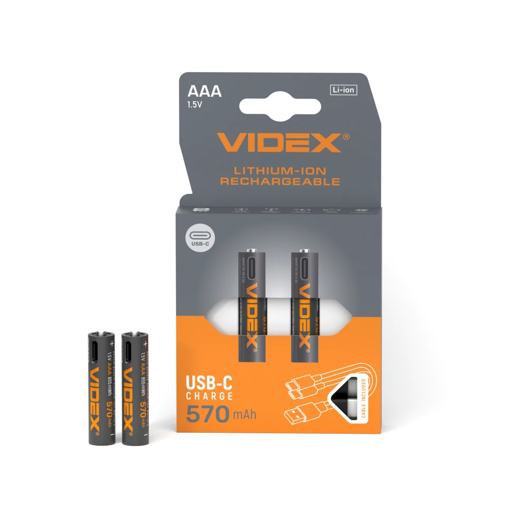2 stk. AAA 1,5V genopladelige Li-ion batterier hos HomeNordic