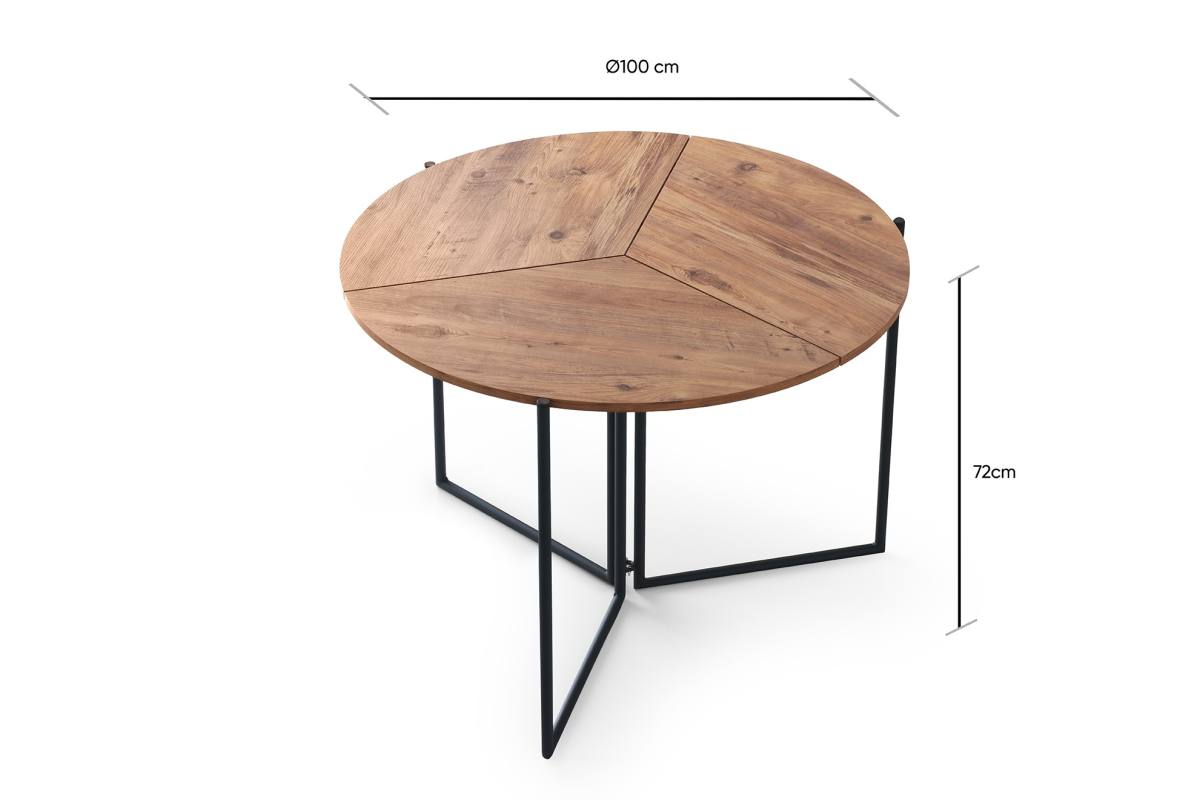 NORDVÄRK Yaprak spisebord, rund, foldbar, produktbillede 2 af 5, Spiseborde hos HomeNordic