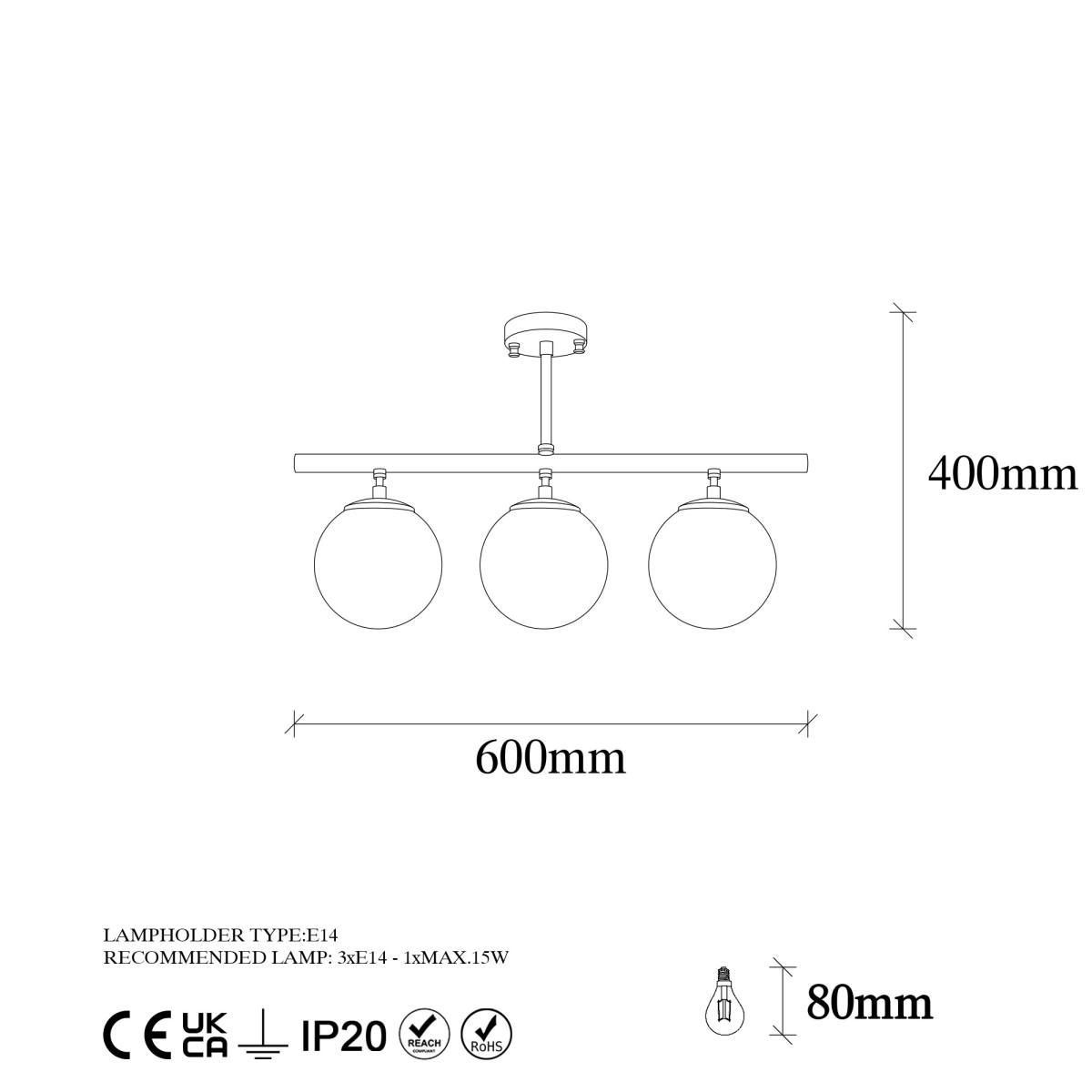 LUMI AlenÃ§on loftlampe, produktbillede 2 af 8, Loftlamper hos HomeNordic