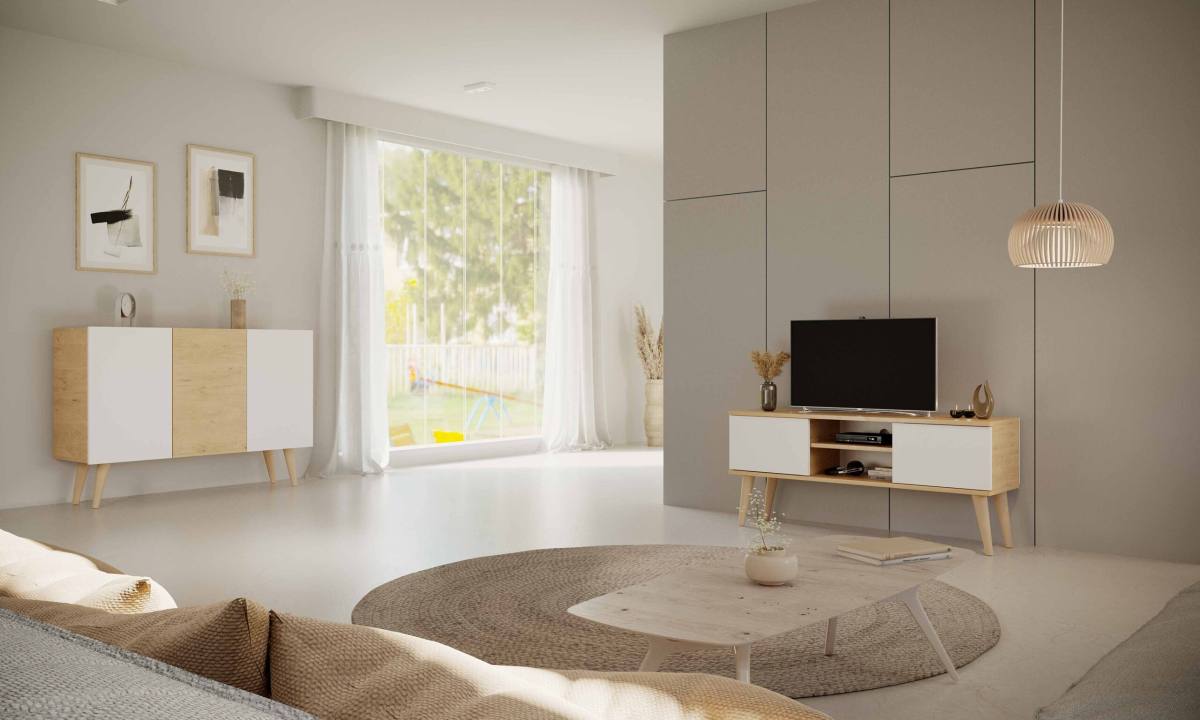 KOCOT RTV Toronto TV-bord, m. 2 låger og 1 hylde, produktbillede 7 af 7, TV-borde hos HomeNordic