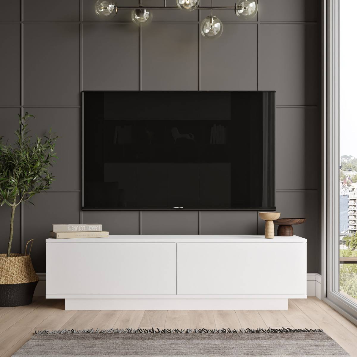 NORDVÄRK FN1 TV-bord, m. 2 låger, produktbillede 5 af 7, TV-borde hos HomeNordic