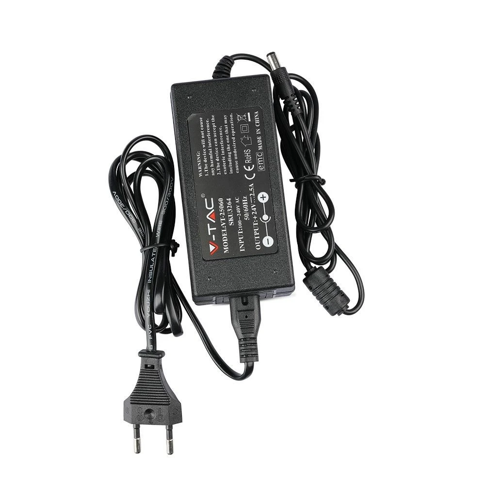 60W / 24V DC strømforsyning til LED strips, Strømforsyninger hos HomeNordic