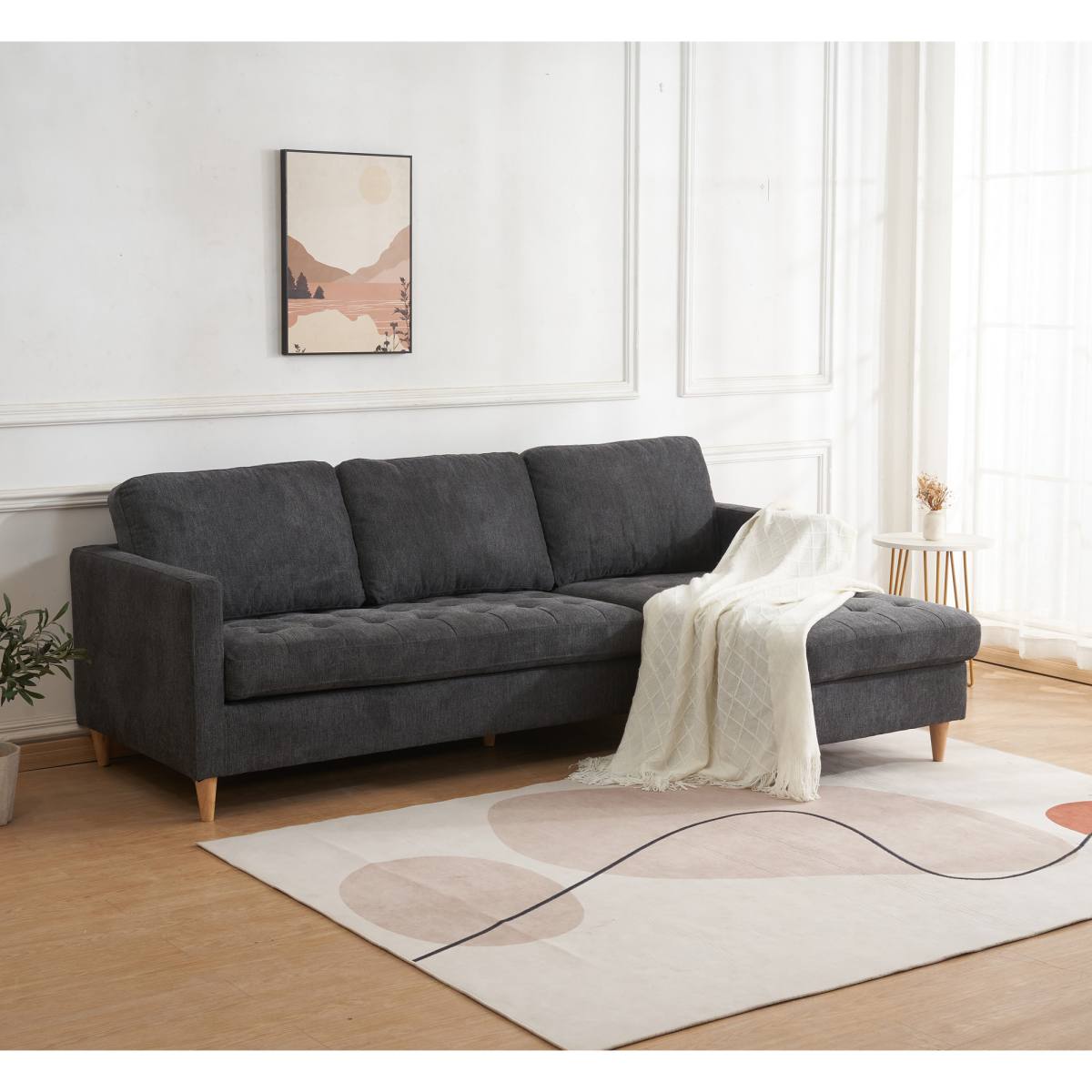 Milano Lounge sofa l mørkegråt stof, produktbillede 4 af 4, Sofaer hos HomeNordic