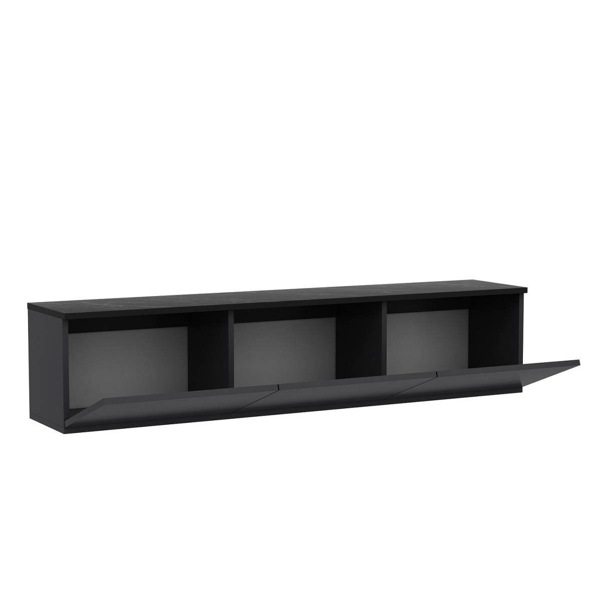 NORDVÄRK Neon Illuminated væghængt TV-bord, m. 3 låger, produktbillede 2 af 10, TV-borde hos HomeNordic