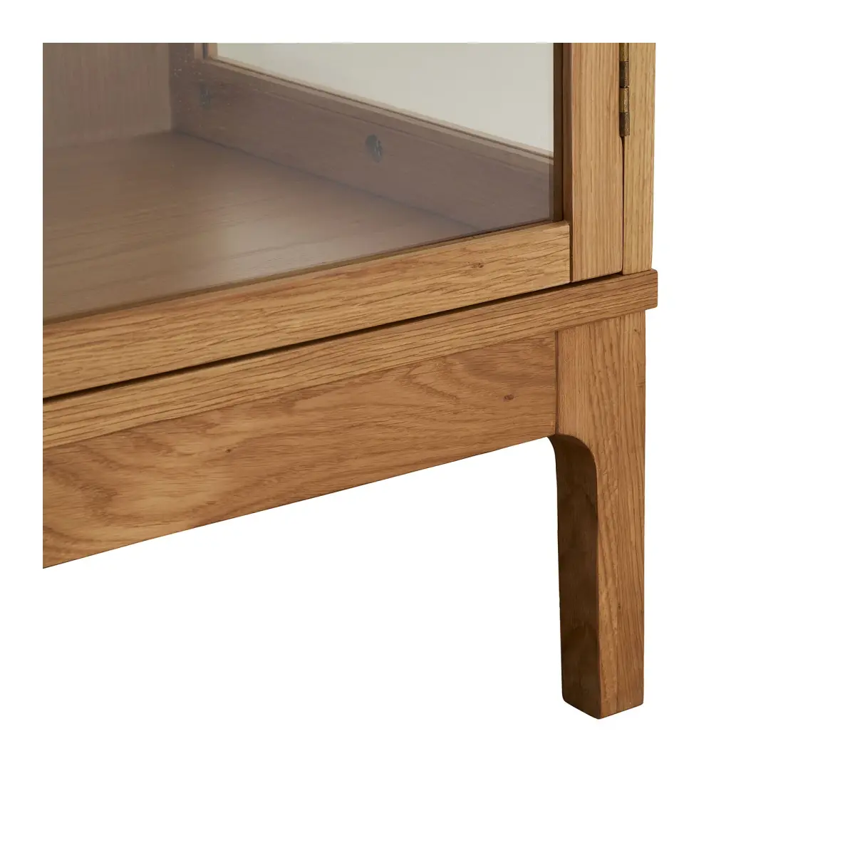 Zamora Vitrineskab - Vitrineskab, 2 Glaslåger, 3 Hylder, Eg/Egefiner/Hærdet Glas, Natur 40X90X180 Cm – billede 6
