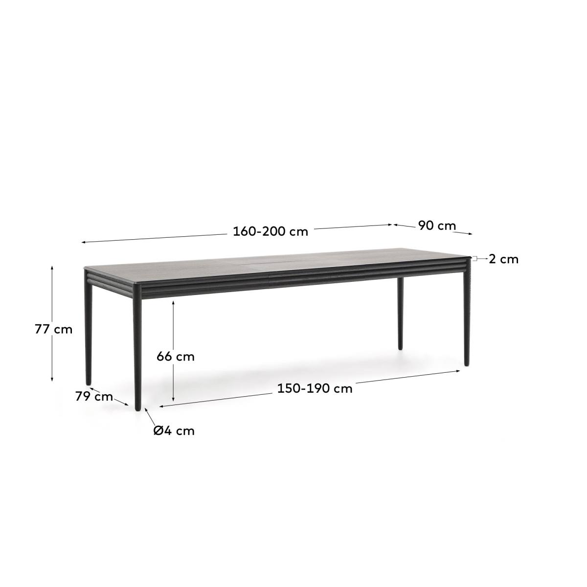 KAVE HOME Lenon spisebord, m. butterflybordplade, produktbillede 2 af 6, Spiseborde hos HomeNordic