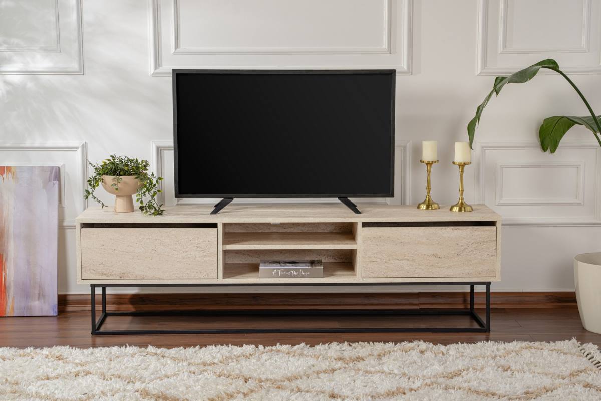 NORDVÄRK Escape 180 TV-bord, m. 1 hylde og 2 skuffer, produktbillede 9 af 12, TV-borde hos HomeNordic